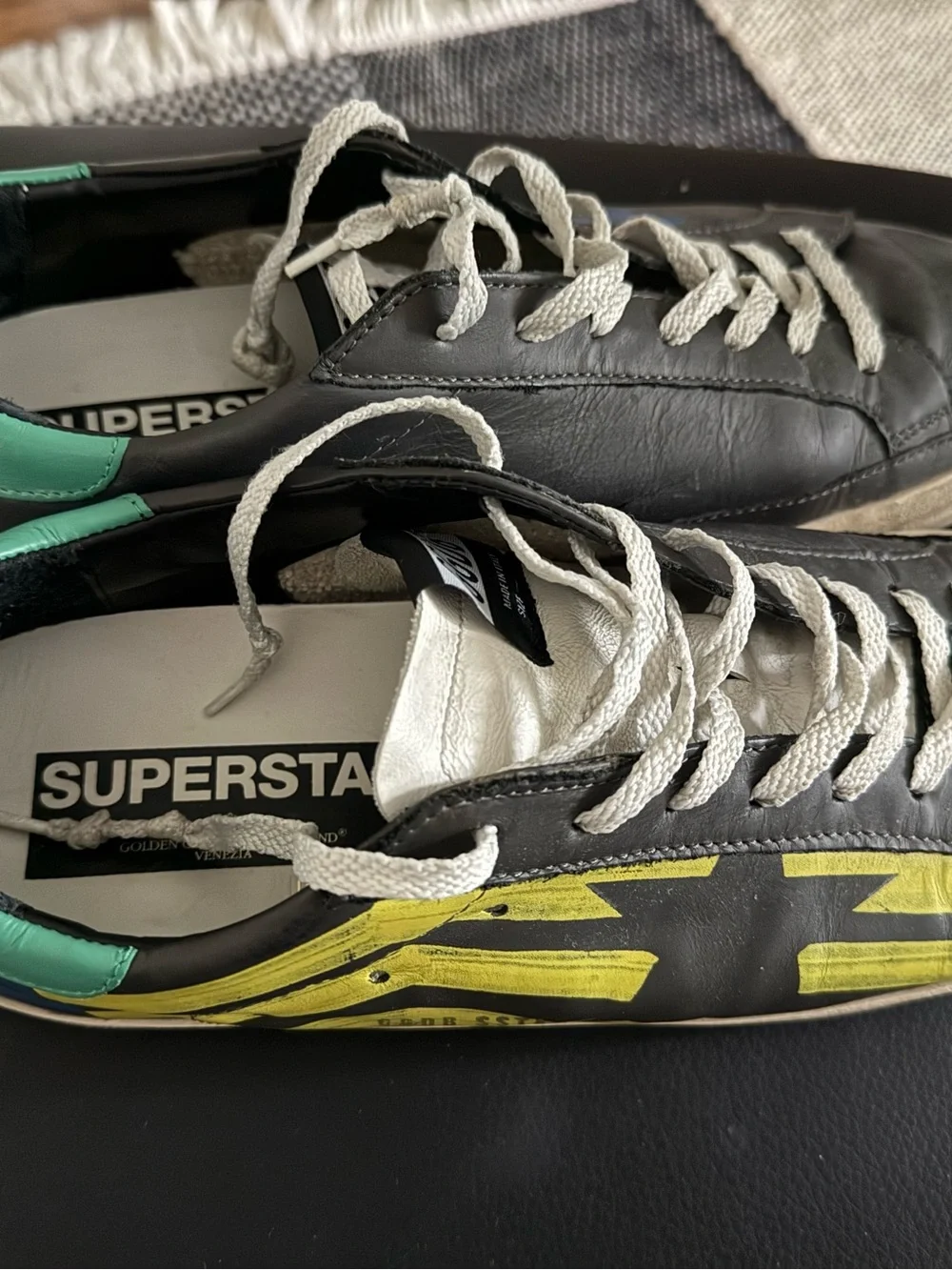 Golden Goose DB SSTAR - Super Star Men’s black/yellow/green/blue leather sneaker